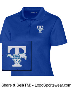 Spirit Gear "Color Guard" embroidered logo ladies polo blue Design Zoom